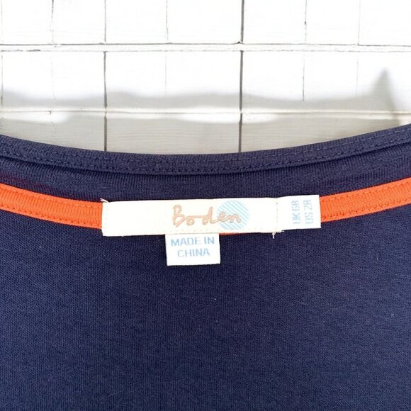 Boden Stretch Midi Dress With Waist Detail & Pockets Navy Blue Size 2R - Picture 2 of 5